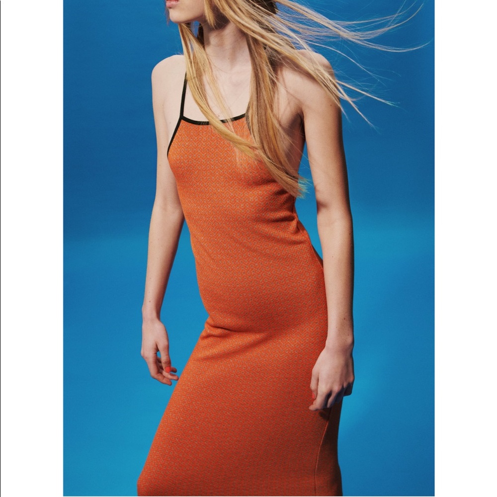 Zara Halter Neck Jacquard Dress